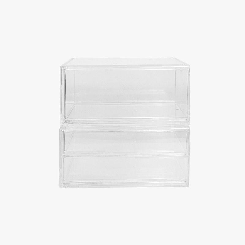 Thomas Martha Stewart Stackable Plastic Office Desktop Organizer Boxes - Single Drawer and 2 Drawers