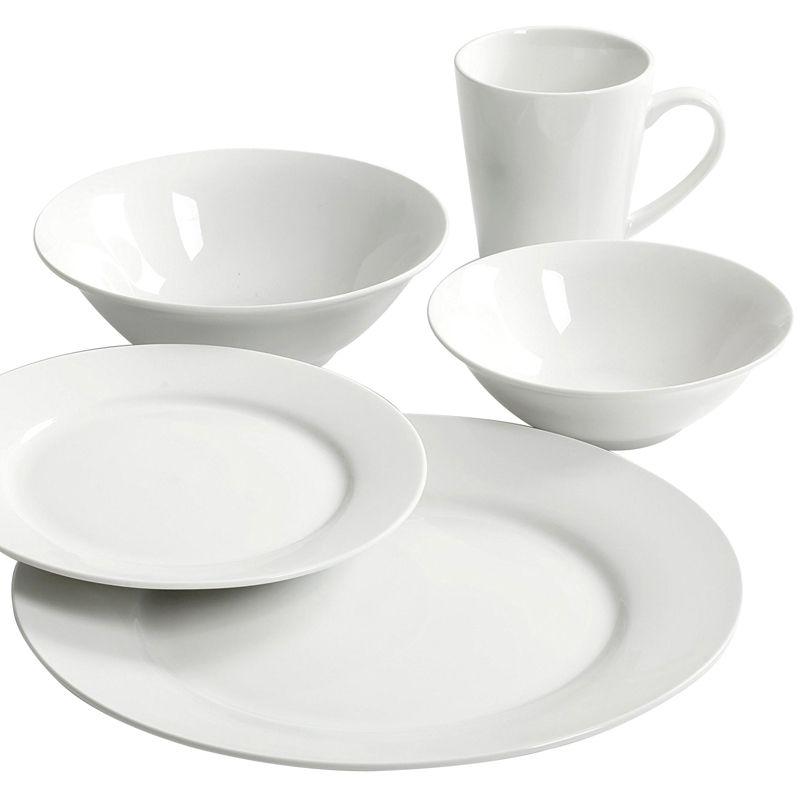 Noble Court White Ceramic 30-Piece Dinnerware Set