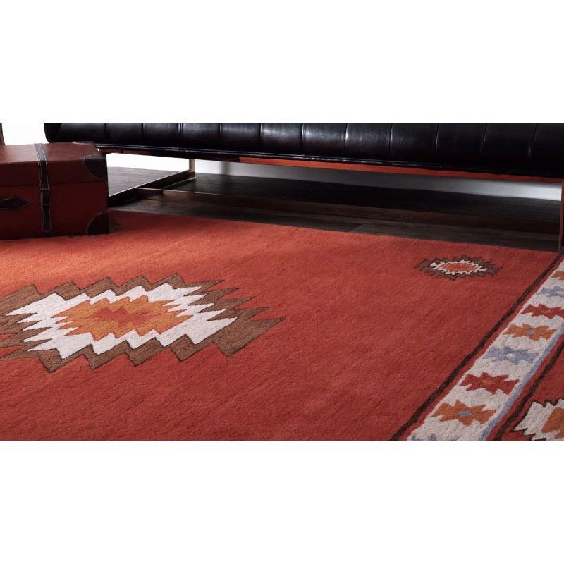 Handmade Tufted Wool Accent Rug in Wine - Reversible 25" x 6"