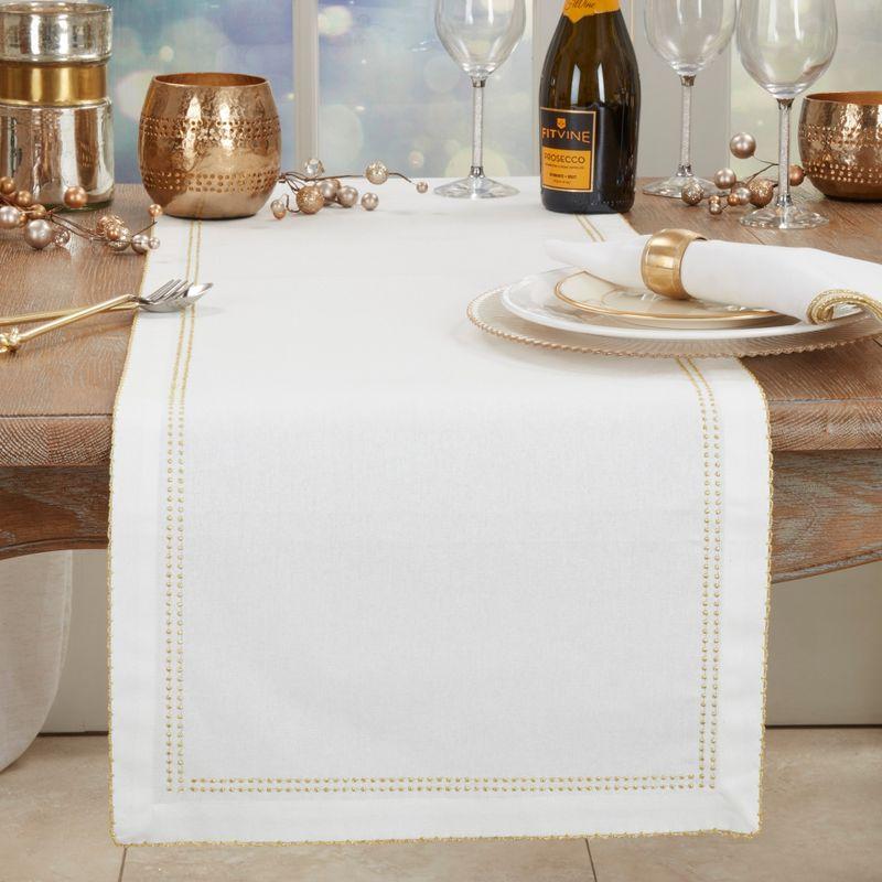 Saro Lifestyle Detailed Edge Embroidery Table Runner