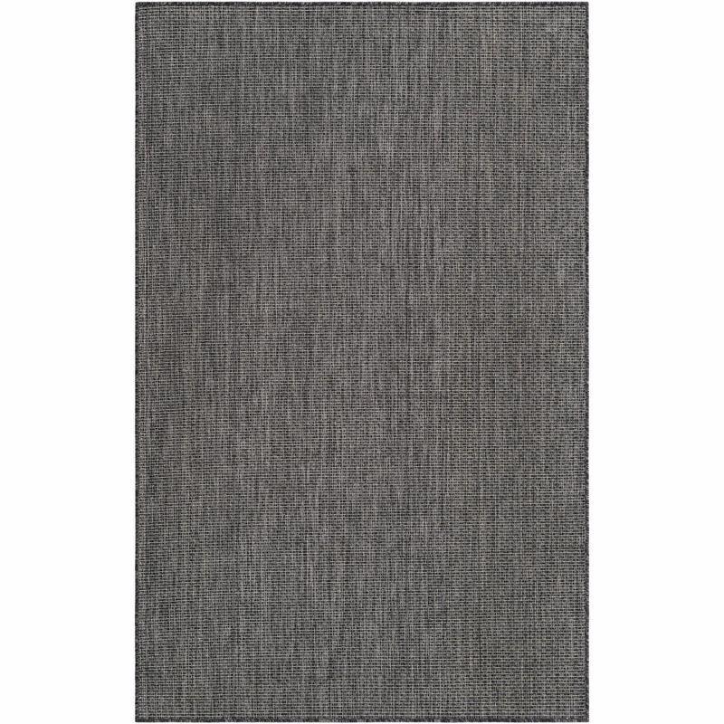 Unique Loom 5' 1 x 8' 0 Rectangle Indoor/Outdoor Solid Black Area Rug