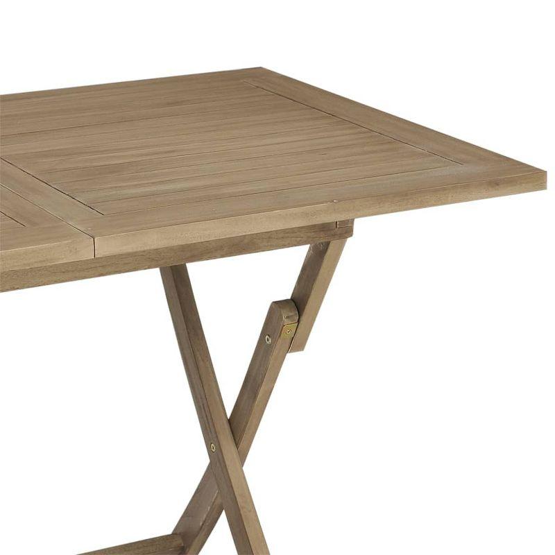 vidaXL Folding Patio Table Gray 47.2 in.x27.6 in.x29.5 in. Solid Wood Teak