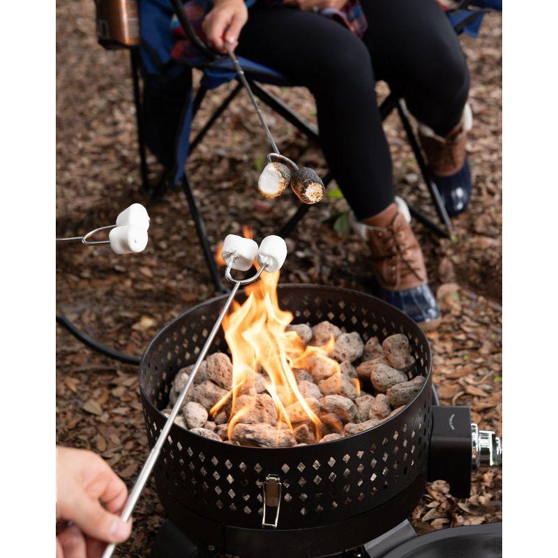 Fire Sense 62133 Sporty Campfire Portable Fire Pit LPG Gas 60,000 BTU Outdoor Firepit Includes Propane Stand Included - Dark Bronze - Round - 15"