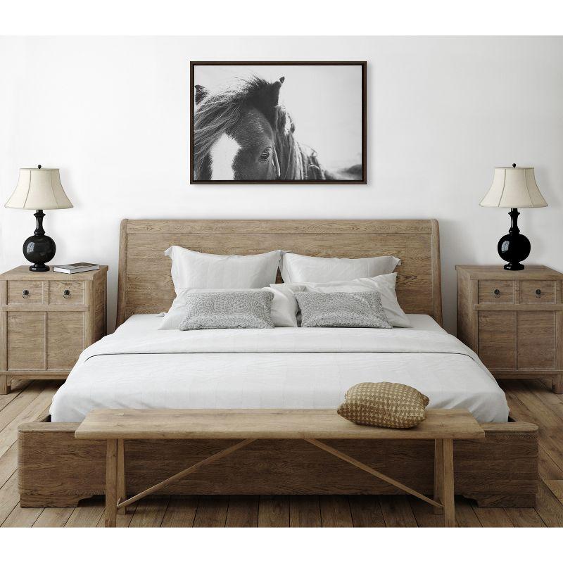 Noble Black and White Horse Framed Canvas Print, 23x33