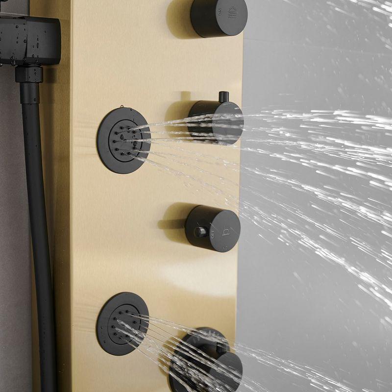 BWE 5-Jet Rainfall Shower Tower Shower Panel System with Waterfall Shower Head and Shower Wand