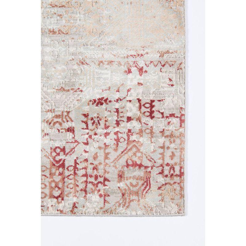 Genevieve Red and Beige Wool Runner Rug