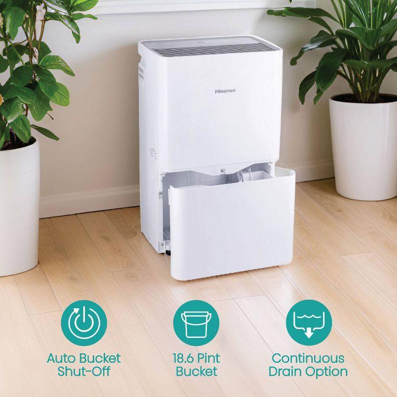 Hisense 50-pint Dehumidifier: Energy Star Certified, 3 Settings, 3000+ sq. ft. Coverage, Programmable Timer, Electrostatic Filter