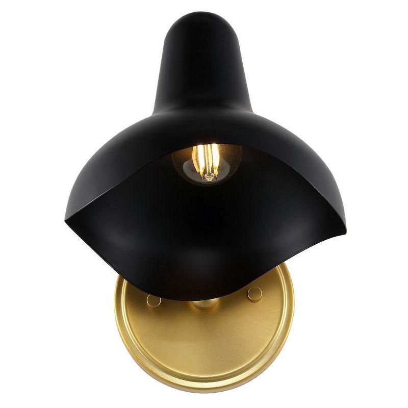 Norrix 10" Wall Sconce (Set of 2) - Brass Gold/Black - Safavieh