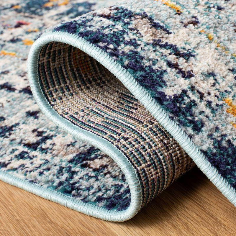 Madison MAD468 Power Loomed Indoor Runner Rug - Dark Blue/Light Blue - 2'x8' - Safavieh