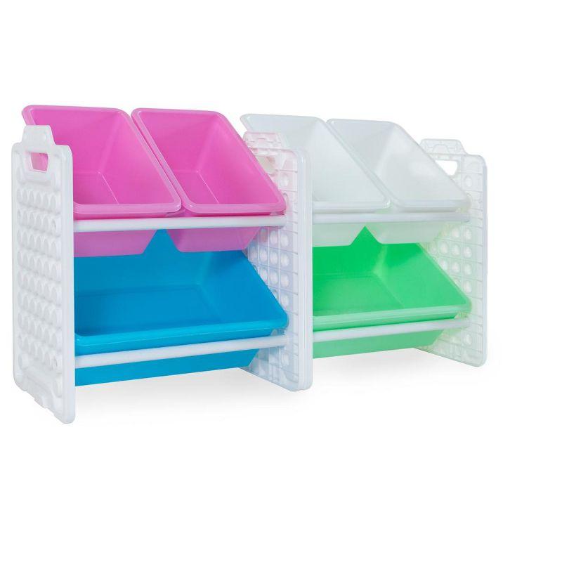 UNiPLAY Toy Organizer With 6 Removable Storage Bins and Block Play Panel, Multi-Size Bin Organizer