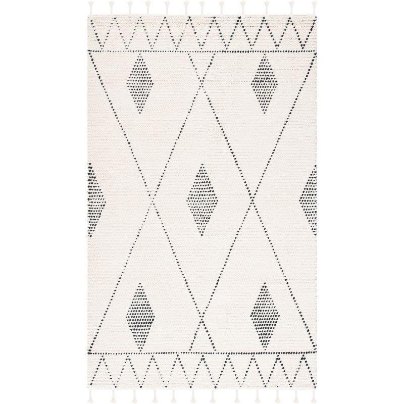 Casablanca CSB489 Hand Woven Area Rug - Ivory/Black - 4'x6' - Safavieh.