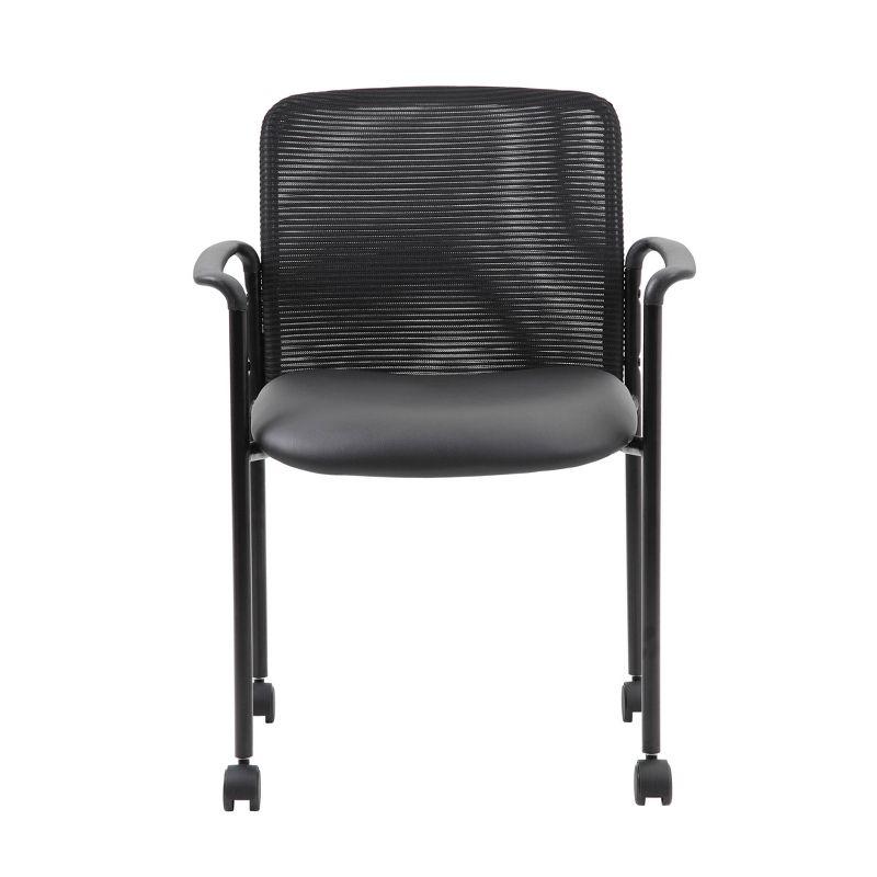 Mesh Guest Chair with Fixed Arms & Metal Frame - Boss Office Products: Stackable, Breathable Back