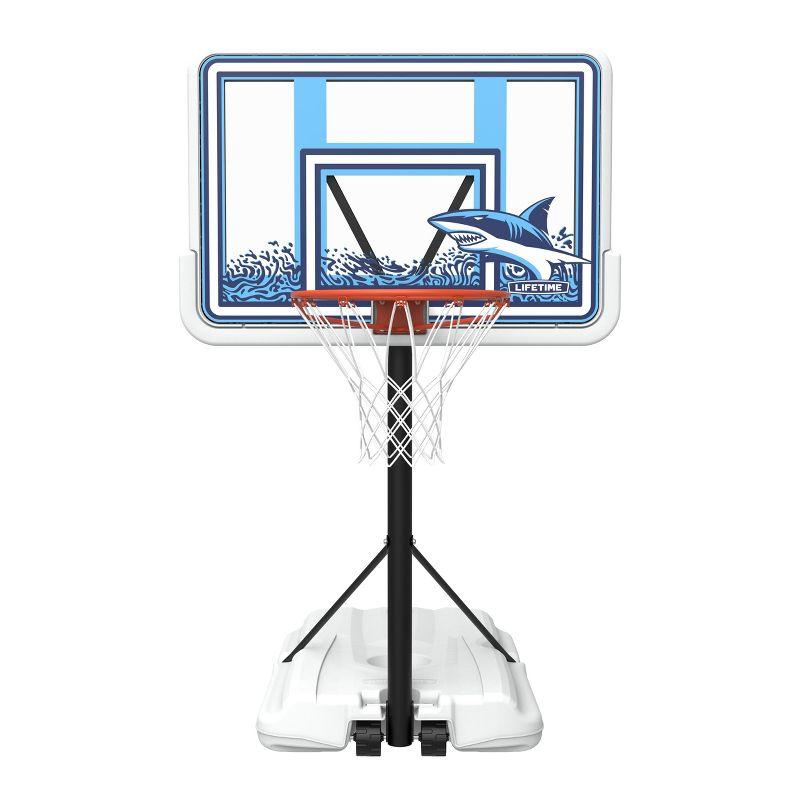 44" Blue and White Polycarbonate Poolside Basketball Hoop