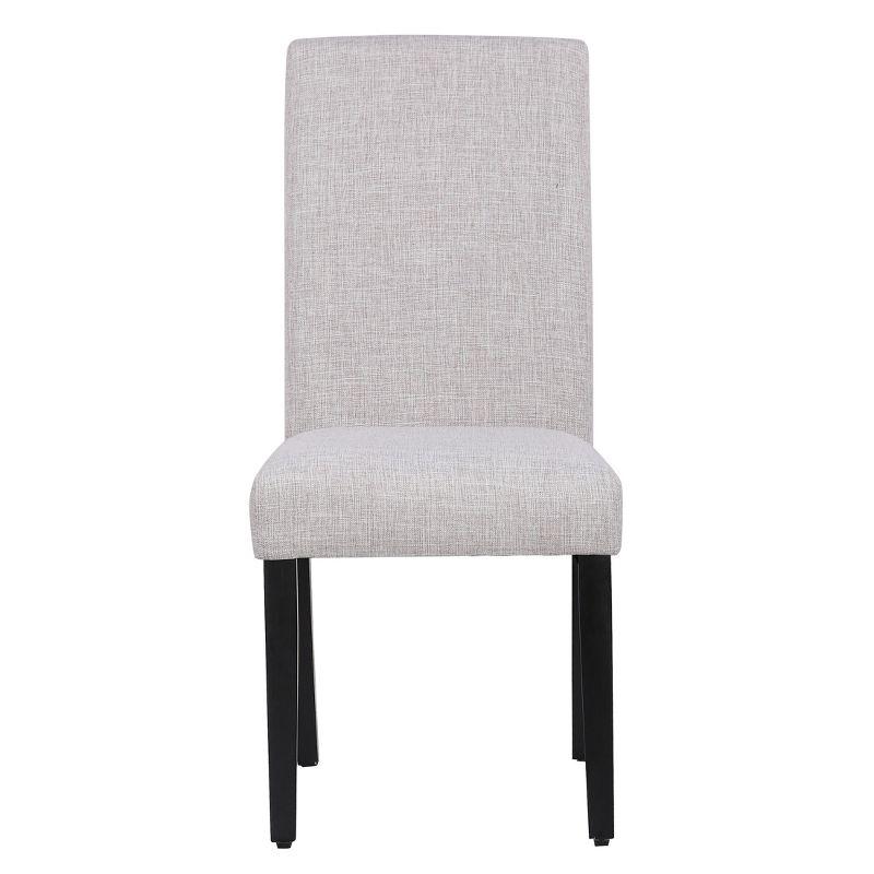 WestinTrends  Upholstered Linen Fabric Dining Chair (Set of 2), Light Gray