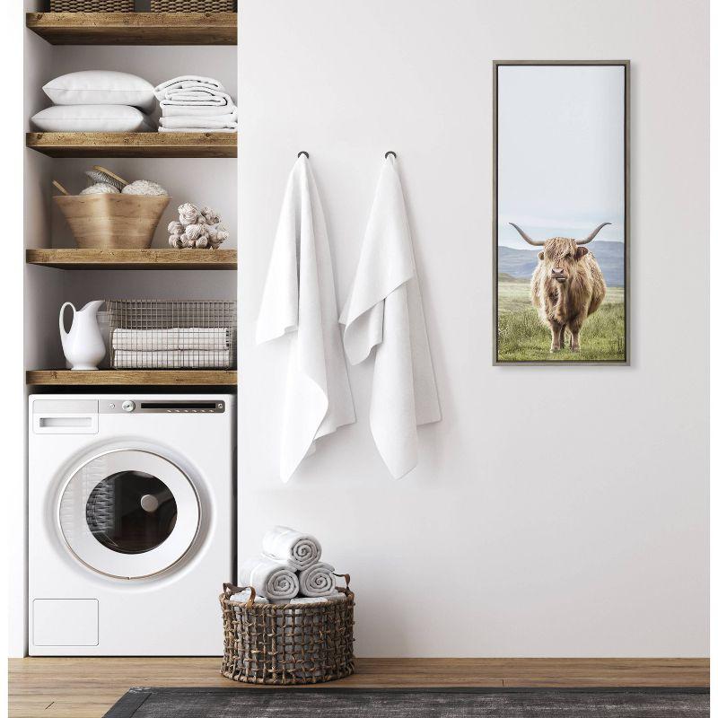 Sylvie Highland Cow Mountain Landscape by The Creative Bunch Studio Framed Wall Canvas - Kate & Laurel All Things Decor