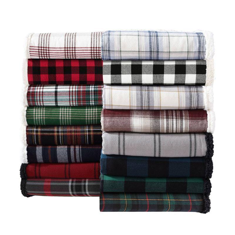 Eddie Bauer Eddie Bauer Printed Flannel/Sherpa Throw Blankets
