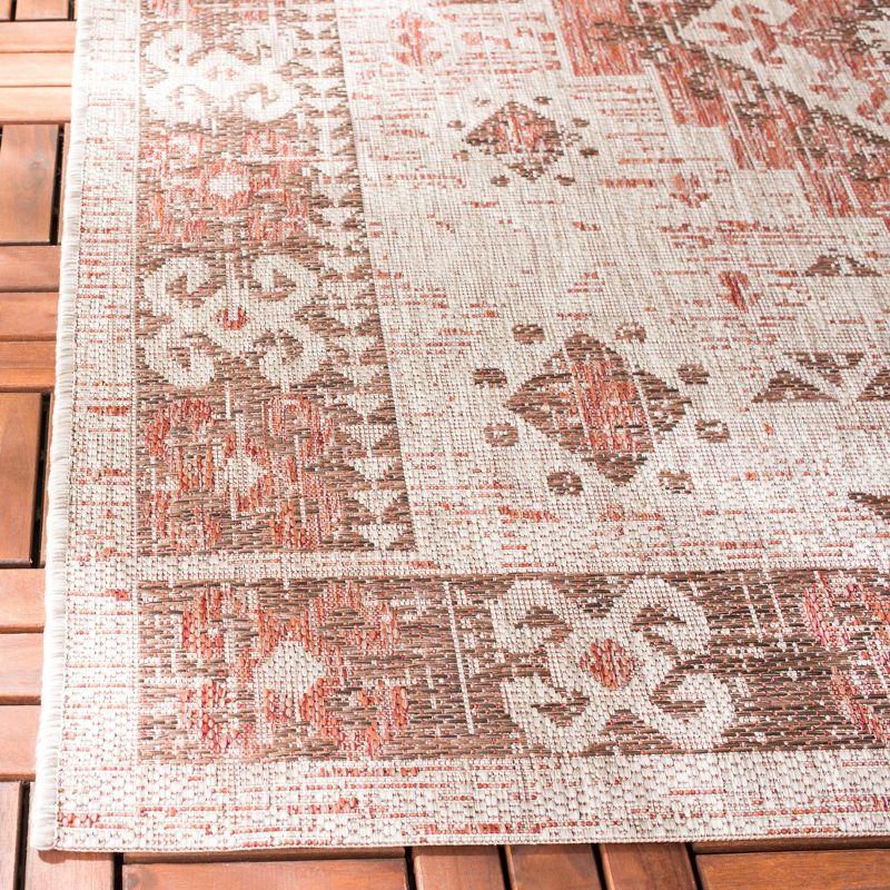 Courtyard CY8546 Power Loomed Indoor and Outdoor Area Rug - Beige/Red - 4'x5'7" - Safavieh