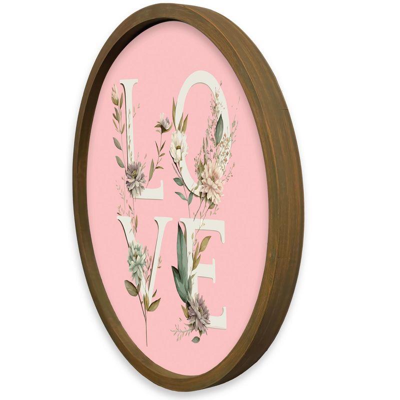 Creative Products Love Botanical 20 x 20 Round Brown Framed Print