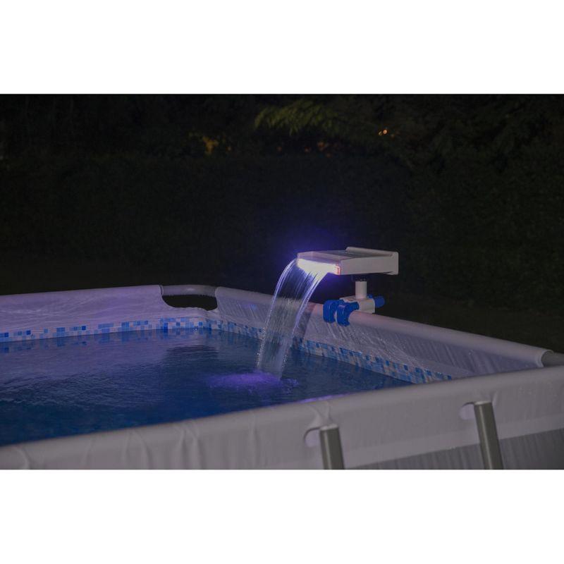 Bestway 58619E Flowclear Soothing 7 Mode Multi Colored LED Relaxing Waterfall Cascade Above Ground Swimming Pool Attachment, White