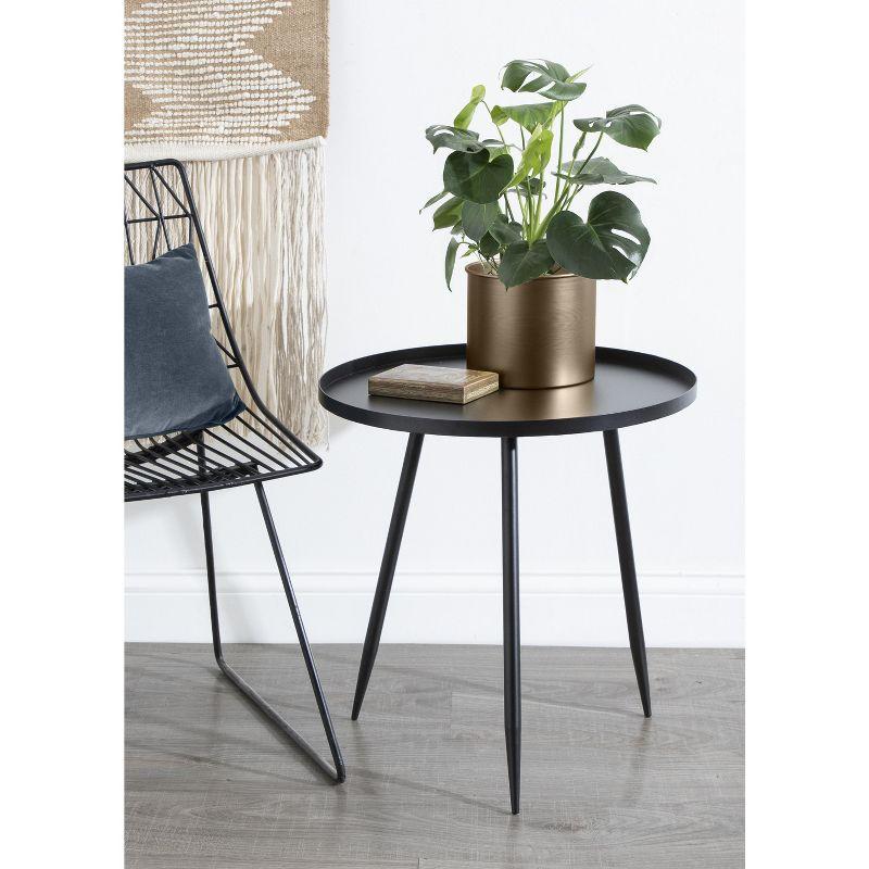 Kate and Laurel Duvall Round Metal Side Table, 20x20x20.5, Black