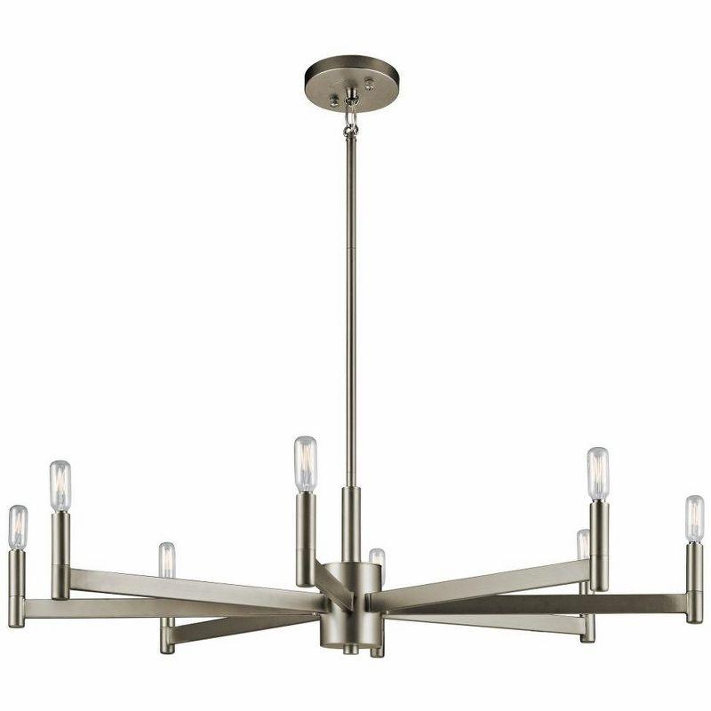 Sleek Modern 35'' Black Nickel 8-Light Ambient Chandelier