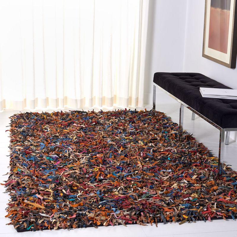 Leather Shag LSG511 Handwoven Accent Rug - Multi - 3'x5' - Safavieh
