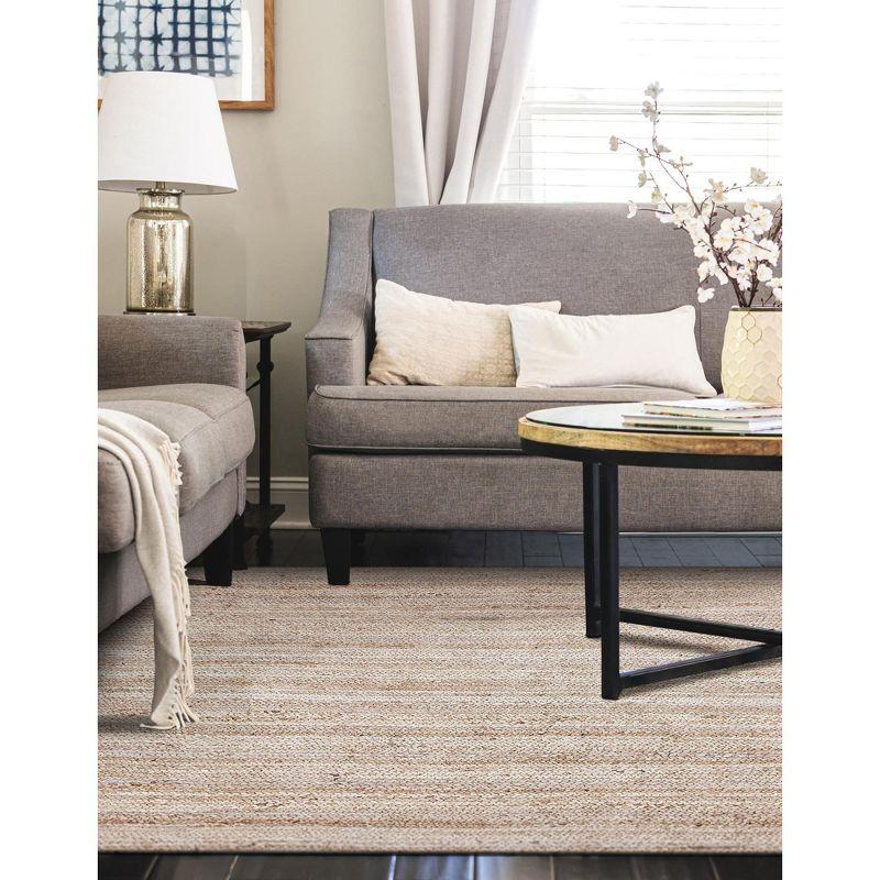Unique Loom Braided Jute Collection Area Rug - Dhaka (10'  x 14' 1" Rectangle Natural)
