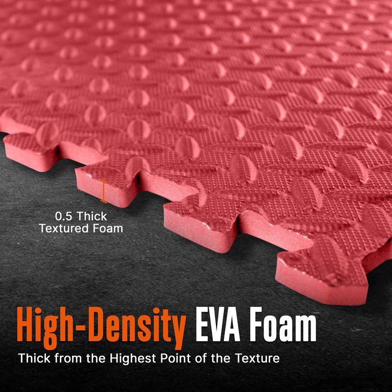 SereneLife Thick Puzzle Exercise Mat, EVA Foam Interlocking Tiles Protective Flooring for Gym Equipment and Cushion (Set of 6)