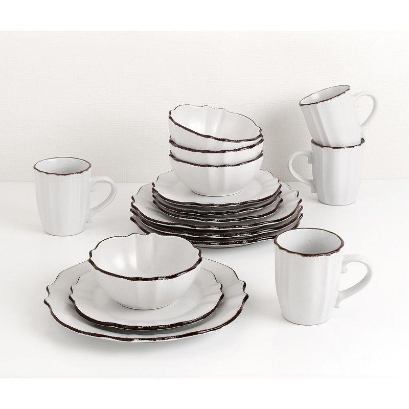 16 Piece Porcelain China Dinnerware Set - Service for 4