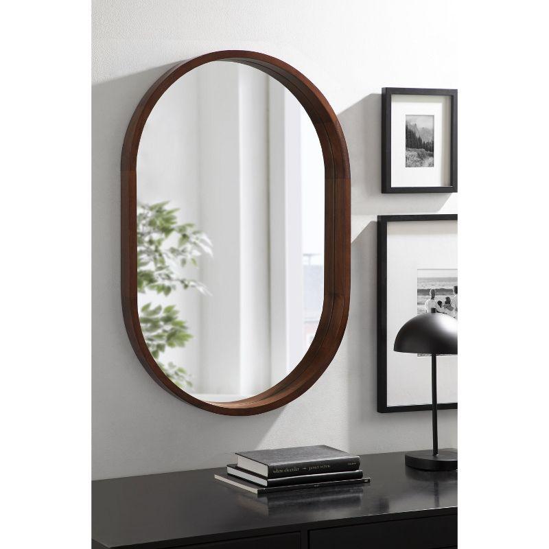 Kate and Laurel Hutton Wood Capsule Mirror, 24x36, Walnut Brown