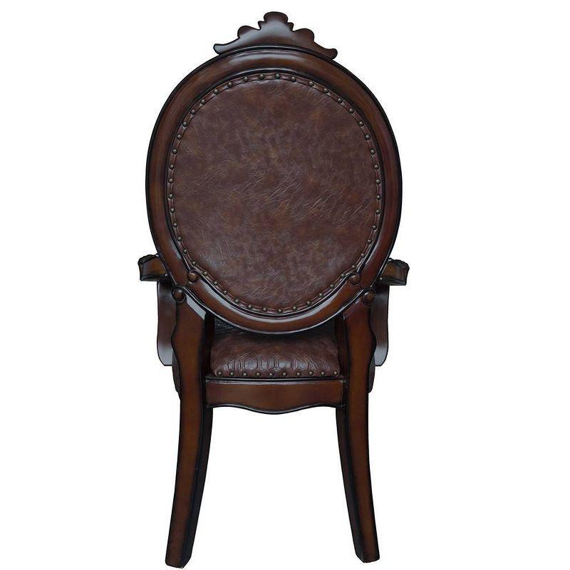 Acme Furniture Versailles 26" Dining Chairs Cherry Finish: Leather Upholstery, Nailhead Trim, No Assembly Required