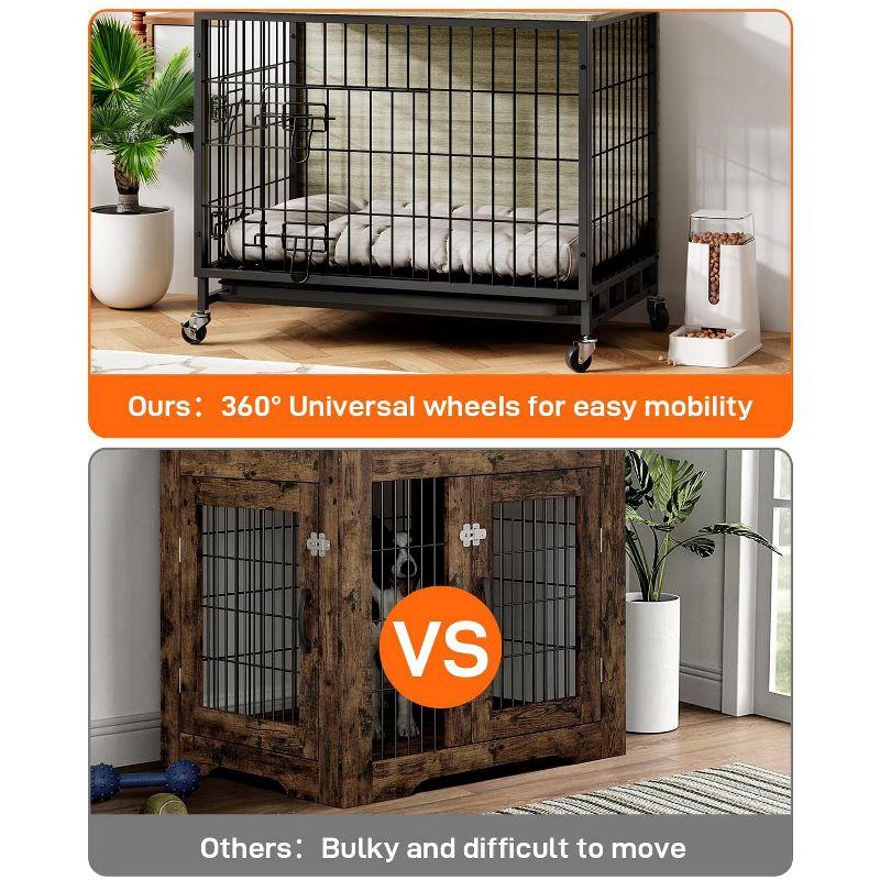 Tucker Murphy Pet™ Dog Crate Furniture, Removable Tray And Wheels