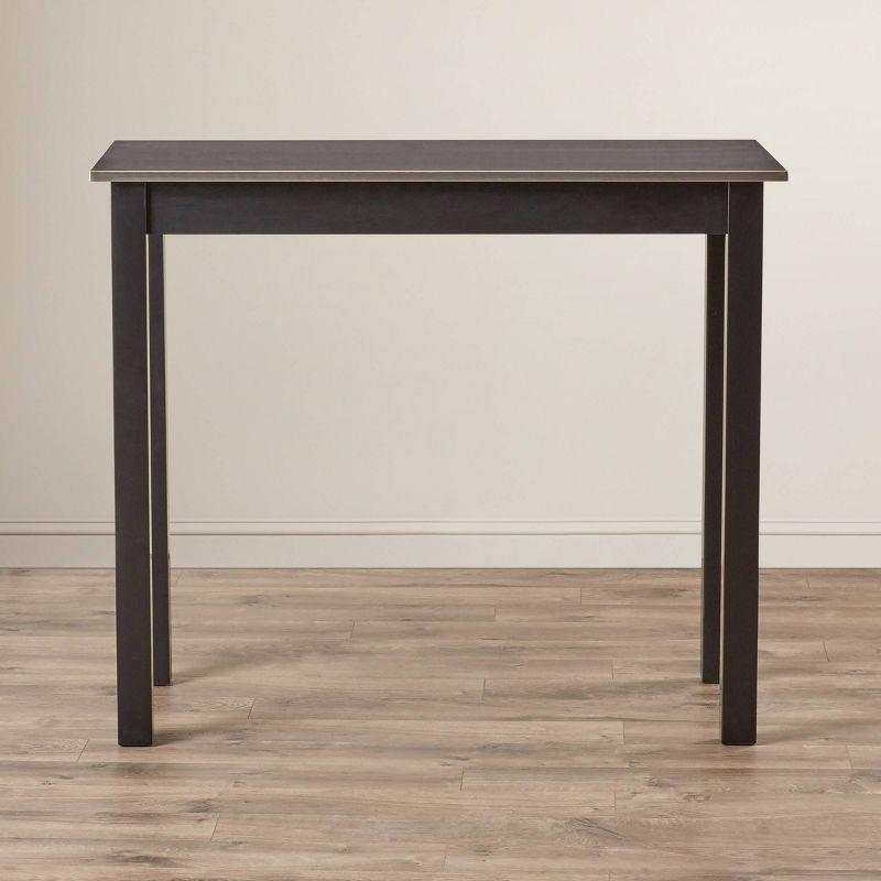 Carolina Living Cooper Stainless Steel Top Bar Table Wood/Black: High Bar Height, Kitchen Functionality