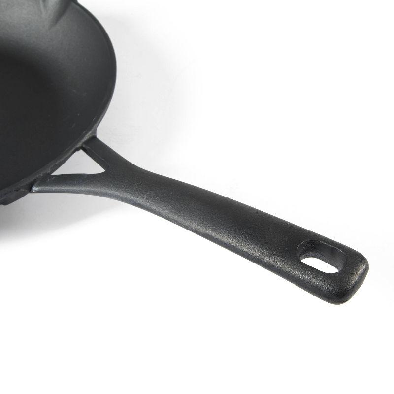 Martha Stewart 12" Pre Seasoned Cast Iron Skillet: Oven & Broiler-Safe, Smooth Surface Induction Compatible, Black