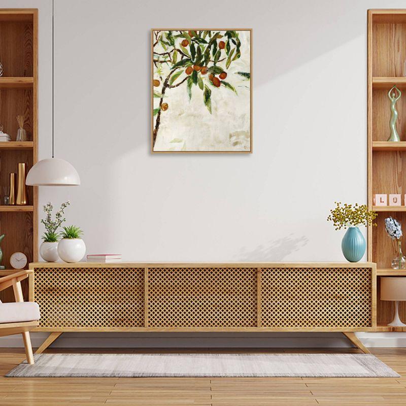 Large Framed Kumquat Tree Canvas Wall Art Print