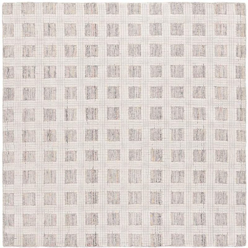 Ebony Hand Tufted Wool Pile Plaid Rug