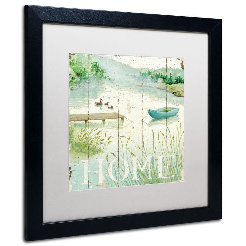 Lakeside Landscape Canvas Print with Black Frame