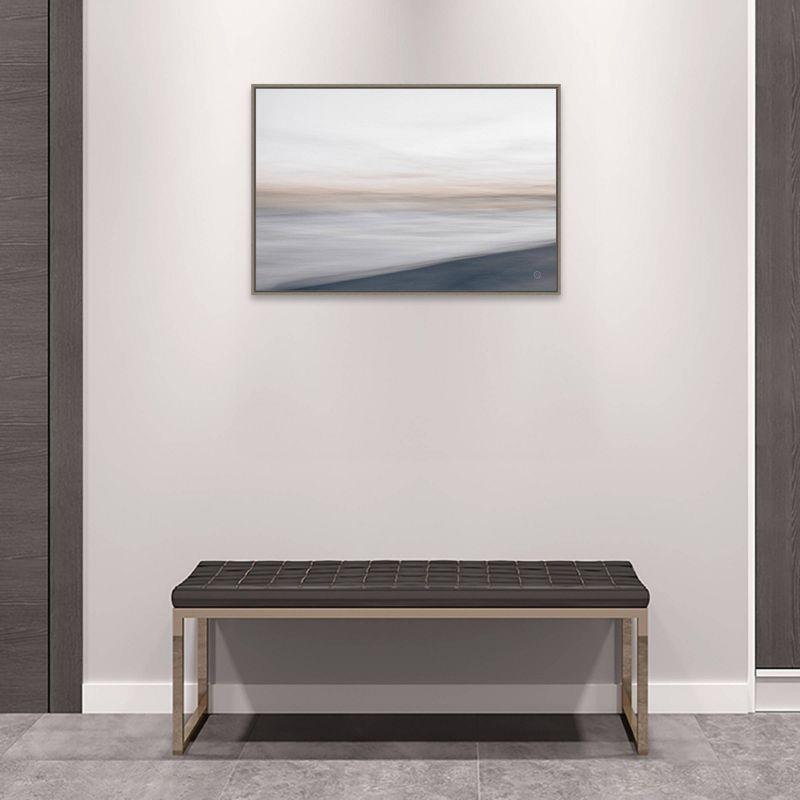 33" x 23" Waves Move Me I by Nathan Larson Framed Canvas Wall Art Print - Amanti Art: Modern Minimalist Decor, Lithograph Artwork