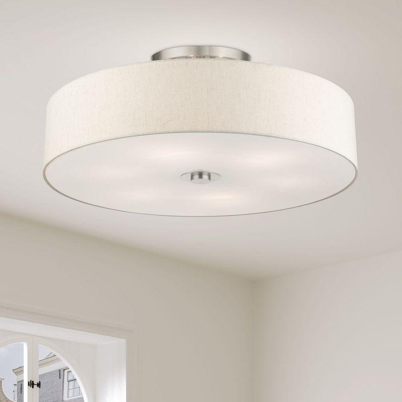 Livex Lighting Meridian 6 - Light Semi-Flush Mount in  Brushed Nickel