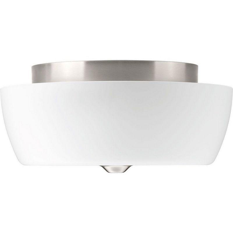 Progress Lighting Leap 2-Light Flush Mount, Brushed Nickel, Etched Glass Shades