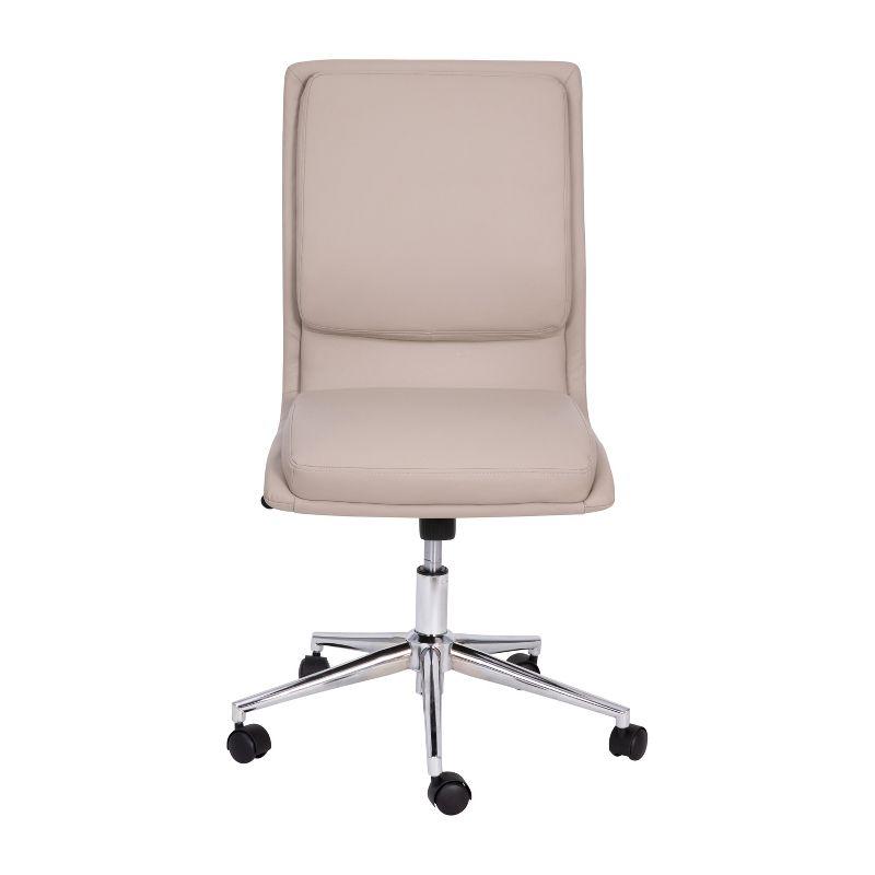 Flash Furniture Madigan Mid-Back Armless Swivel Task Office Chair with Upholstery and Adjustable Metal Base