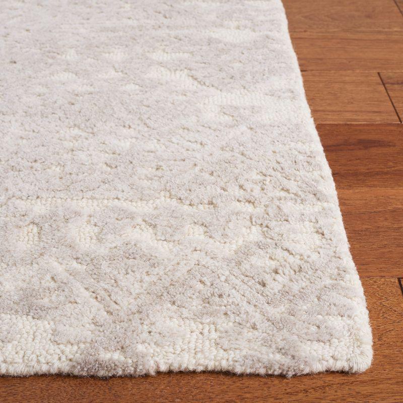 Ivory Hand-Tufted Wool Rectangular Area Rug, 3' x 5'