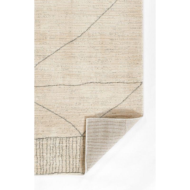 Momeni Wren Finn Geometric Machine Loomed Area Rug Ivory