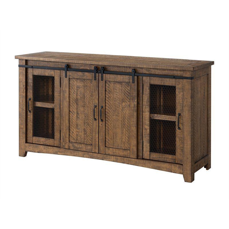 Chesapeake Solid Wood TV Stand Natural Brown Finish - Martin Svensson Home