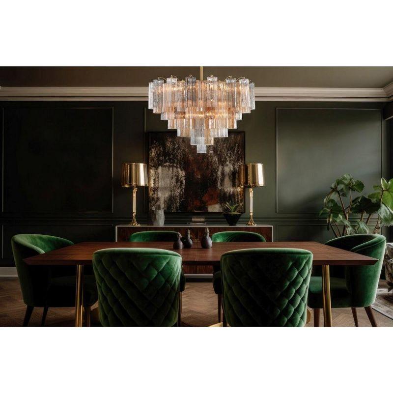 Addis Aged Brass and Tronchi Glass 16-Light Chandelier