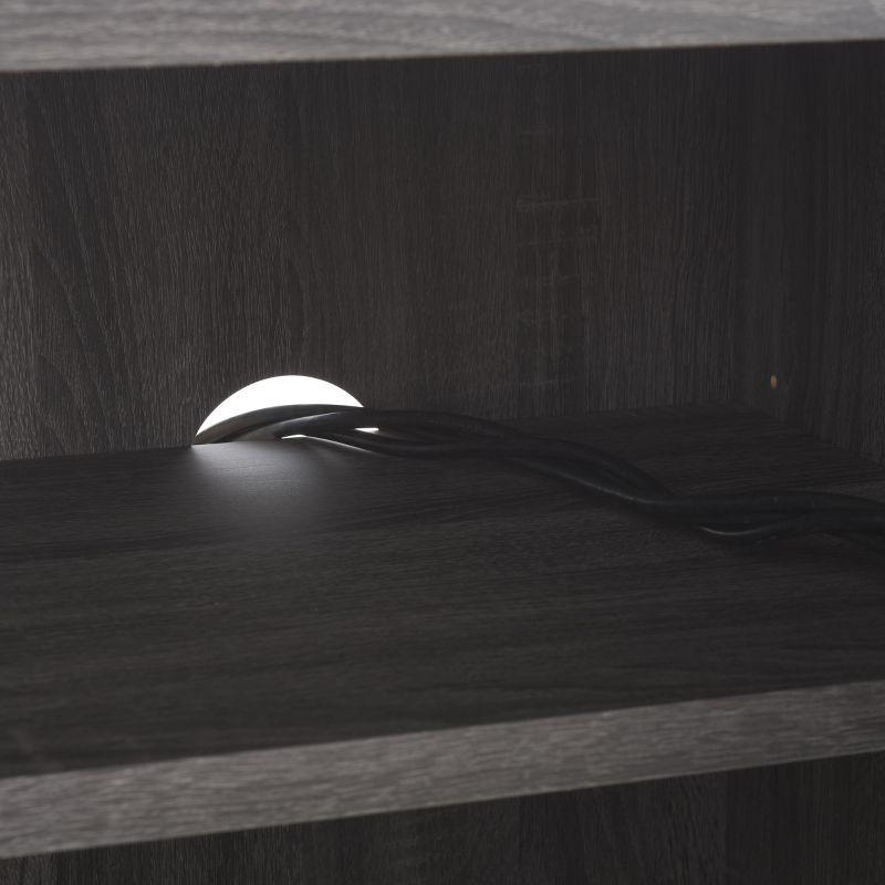 Lylia 4 Door Media Stand - Distressed Black/Gold - Safavieh