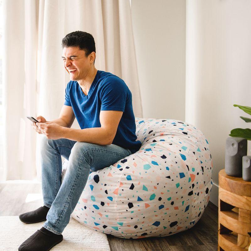 Big Joe Medium 3 Foot Foam Filled Bean Bag Chair with Soft Removeable Cover