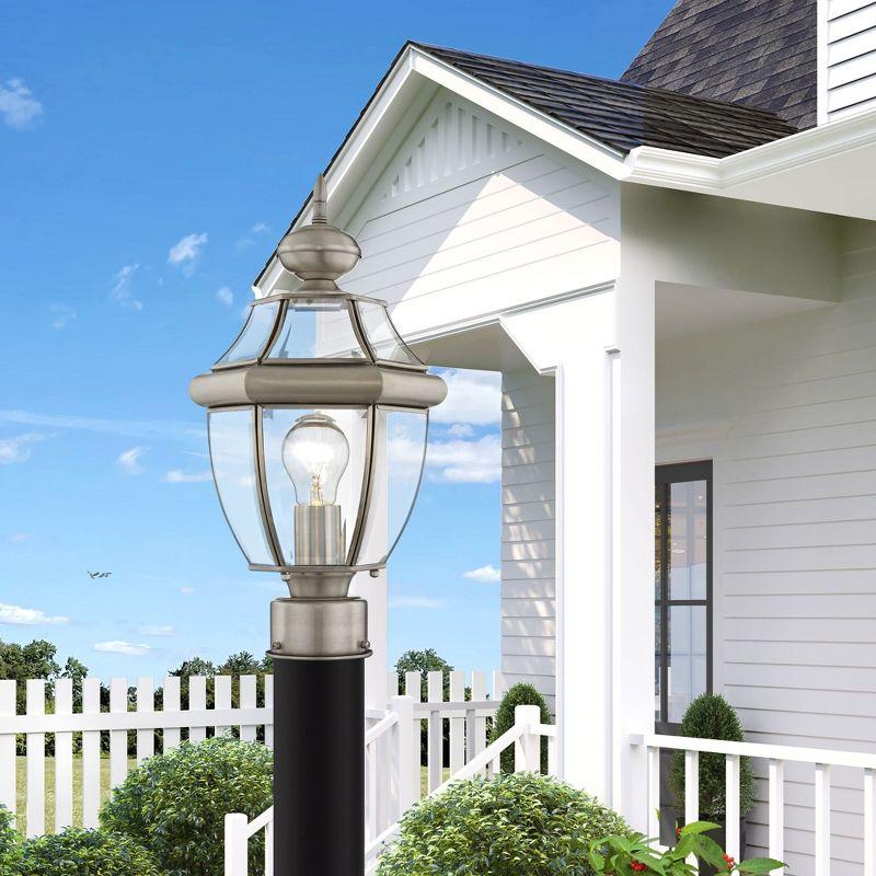 Lighting Lumens Outdoor Post Lantern Pendant Lighting Fixture - with Clear Glass Shade