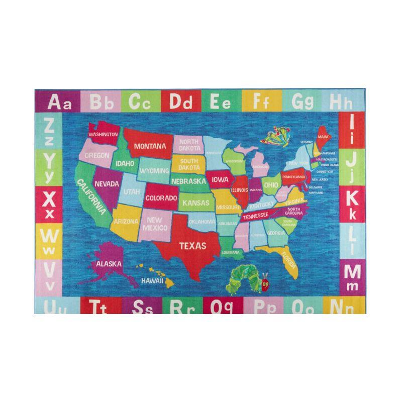 Eric Carle Alphabet Zoo Blue Area Rug