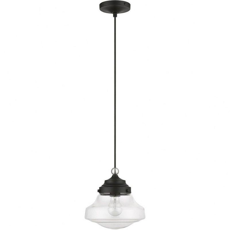 Livex Lighting Avondale 1 - Light Pendant in  Black/Brushed Nickel